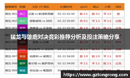 猛龙与雄鹿对决竞彩推荐分析及投注策略分享